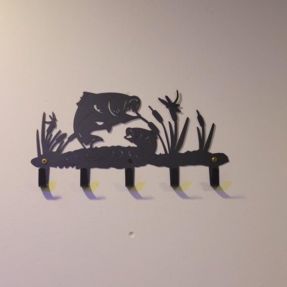 NEW Metal Fish Coat Hooks Wall Art Decor-Fish Hangers and Key Holder - Picture 9 of 9